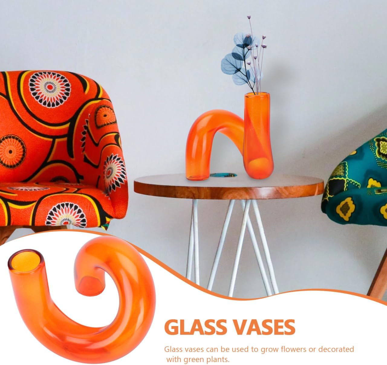 Amosfun Glass Vase for Modern Home Decor