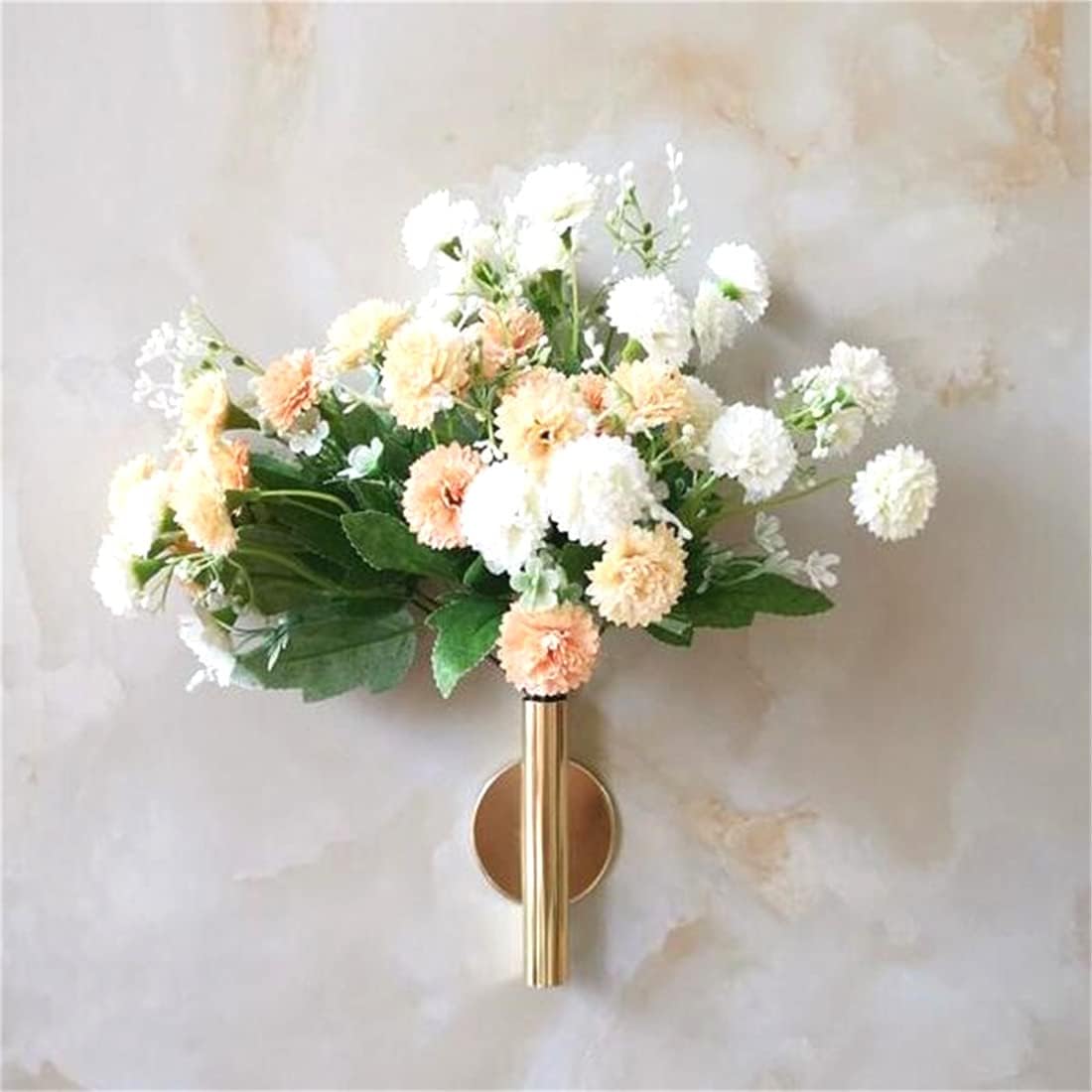 Gold Wall Decor Plant Vase Metal Tube Holder