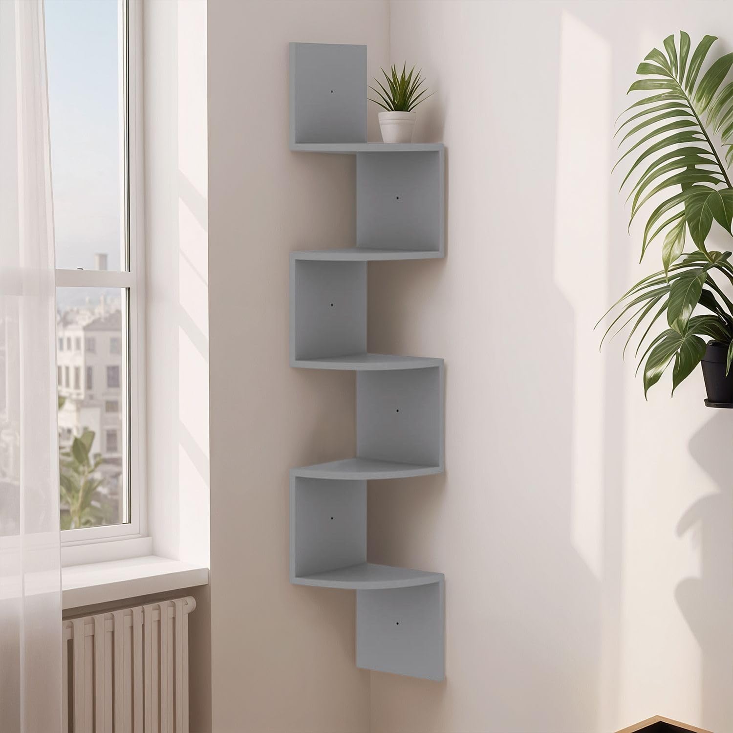 Floating Wall Corner Shelf - Gray Design