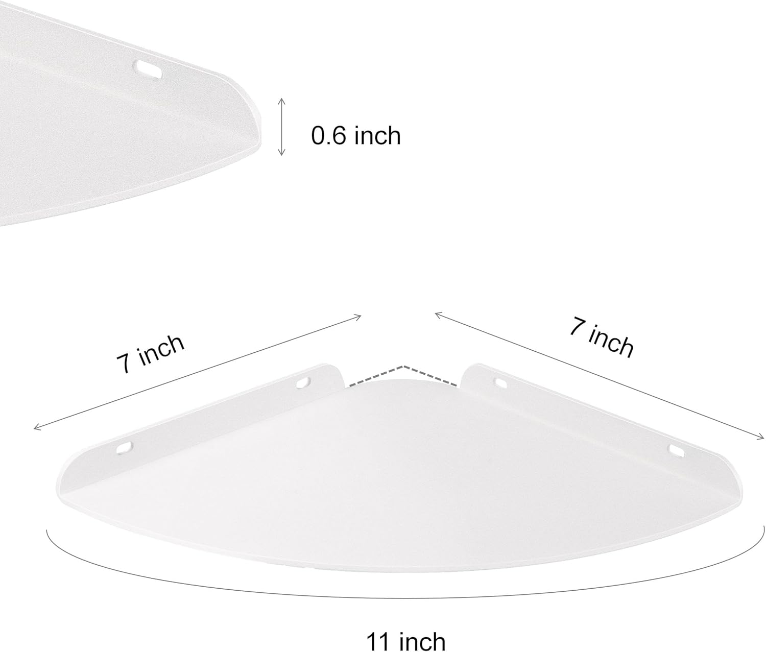 Durable Floating Corner Metal Shelf for Wall Storage