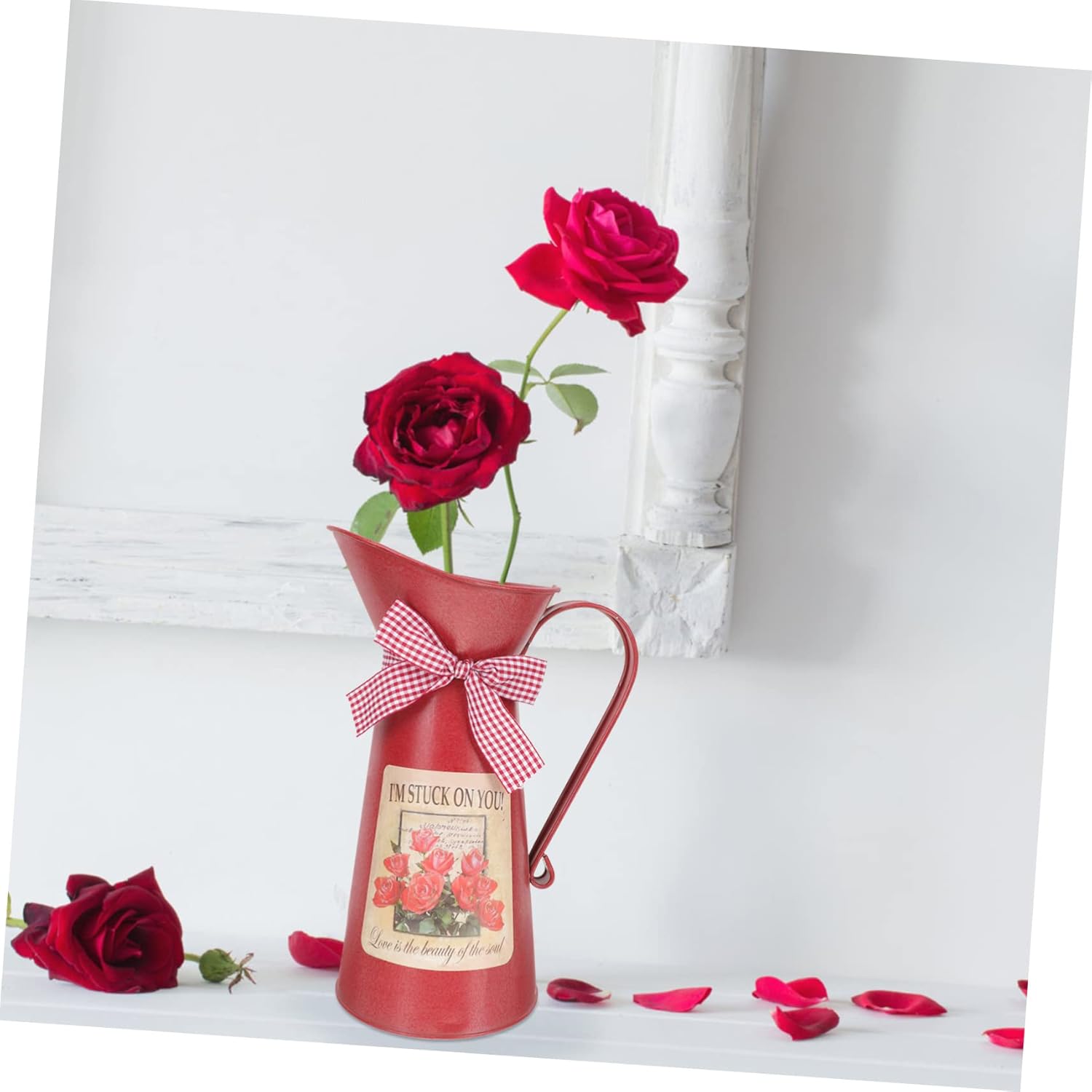 POPETPOP Iron Flower Vase Rustic Decor Bucket