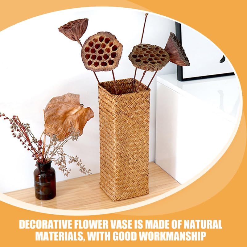 PRETYZOOM 2pcs Woven Flower Vase for Home Office Decor
