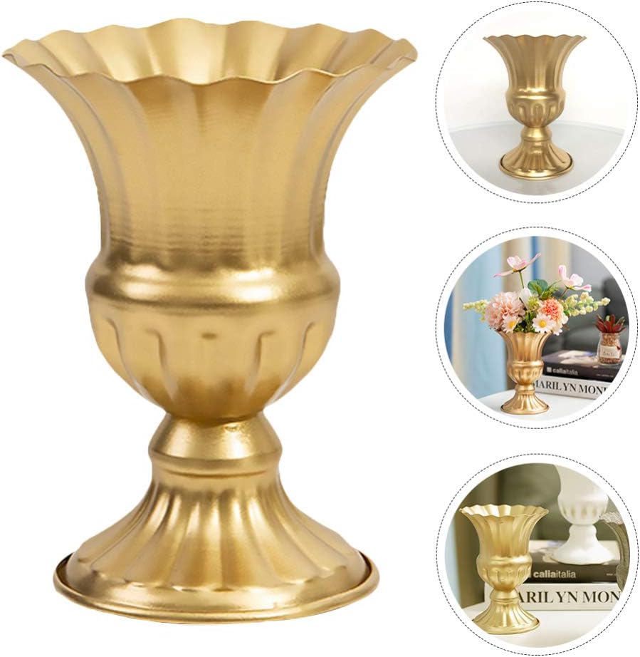 BESTOYARD Vintage Golden Wrought Iron Flowerpot