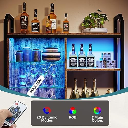 Bestier LED Floating Shelves 34 Inch Industrial Style