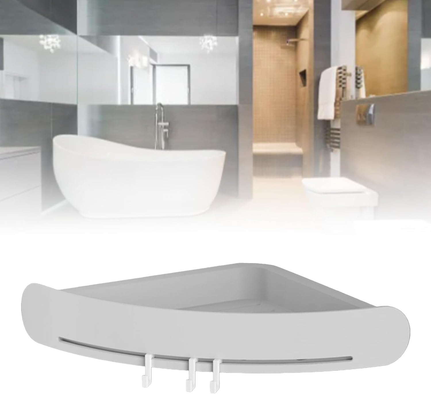 Corner Wall Shower Shelf Space-Saving Bathroom Storage Shelf