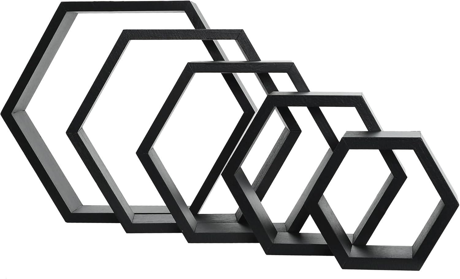 PHOENANCEE Hexagon Floating Shelves Set of 5 Wall Decor