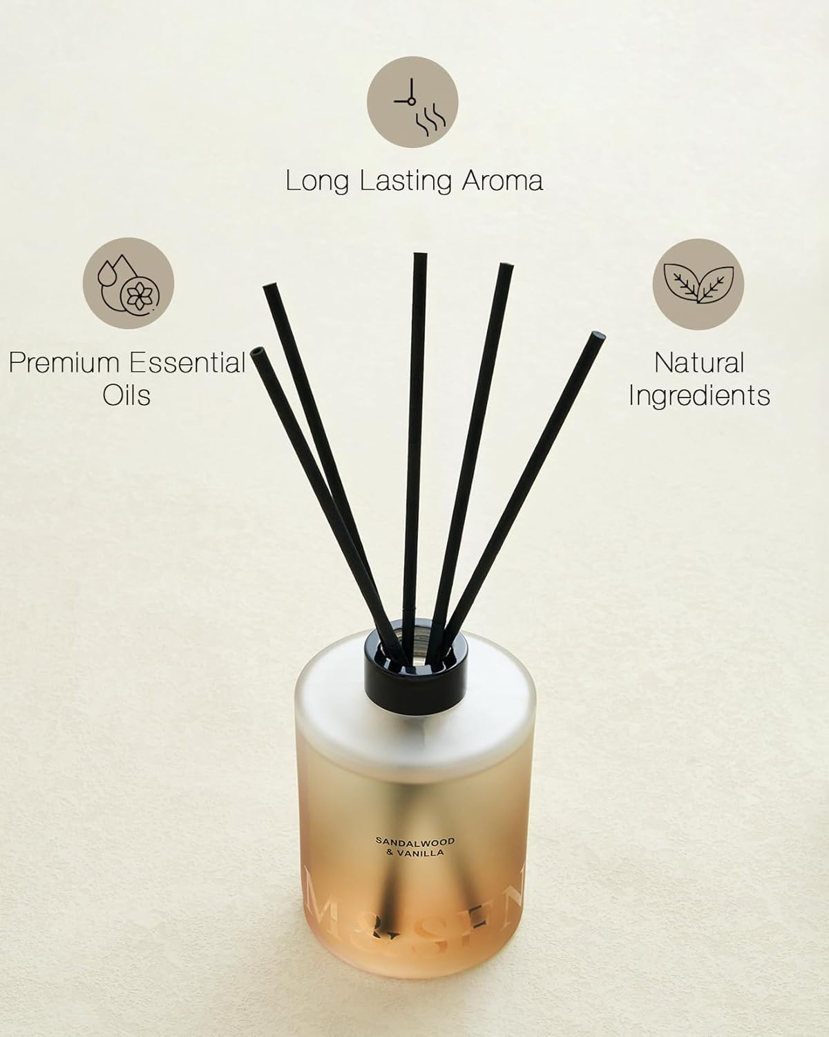MSENSE Sandalwood Vanilla Reed Diffuser Set