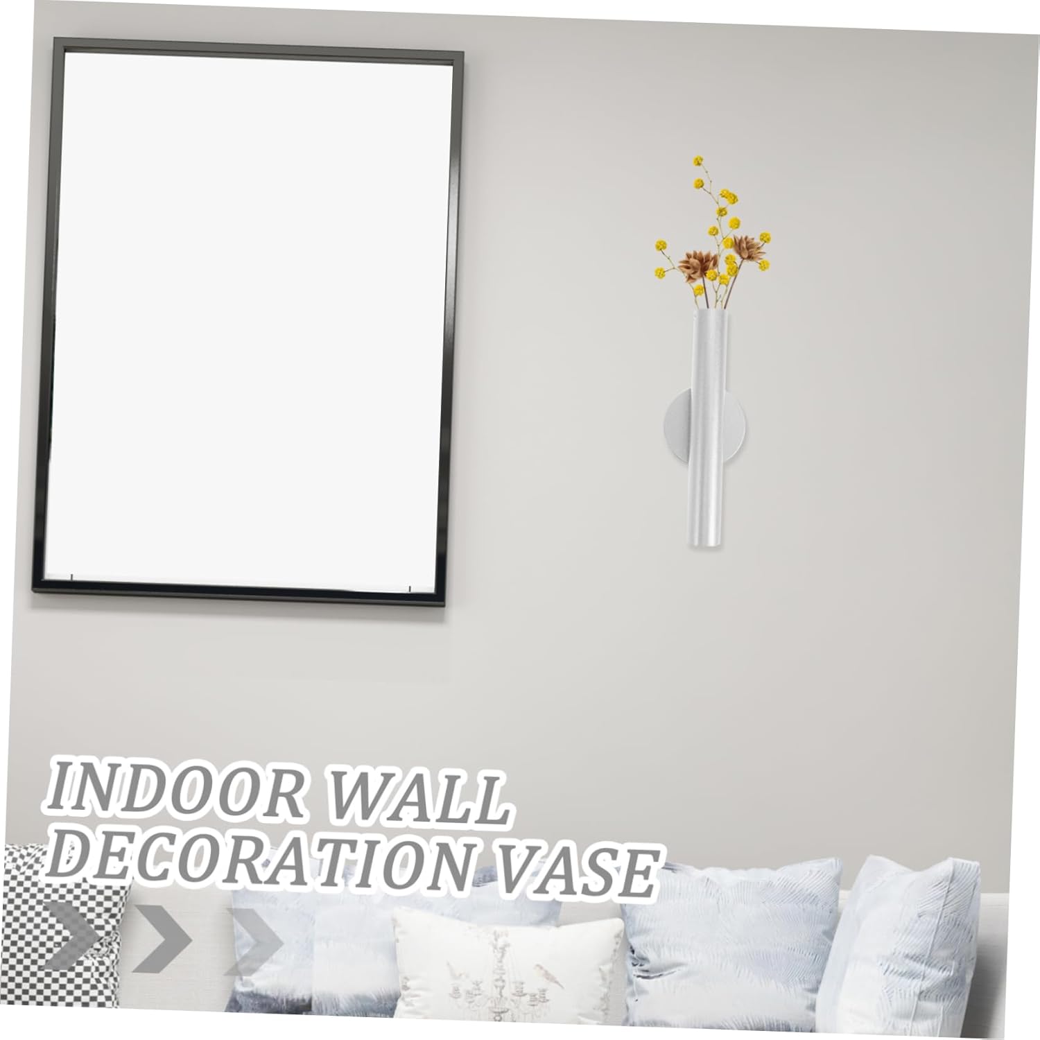Zerodeko Wall-Mounted Metal Flower Vase Holder No Drilling Required