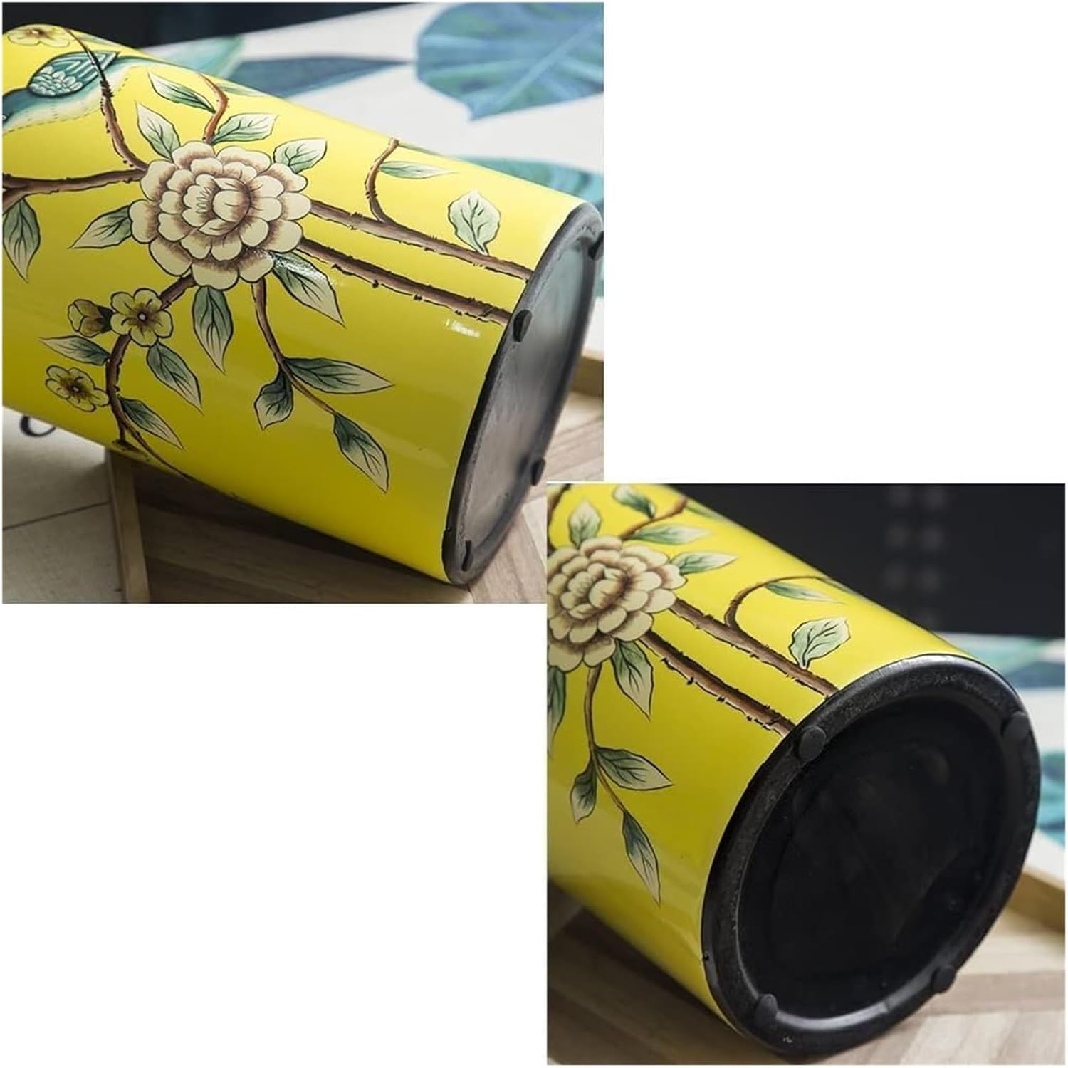 Decorative Ceramic Ginger Jar Vase with Copper Lid