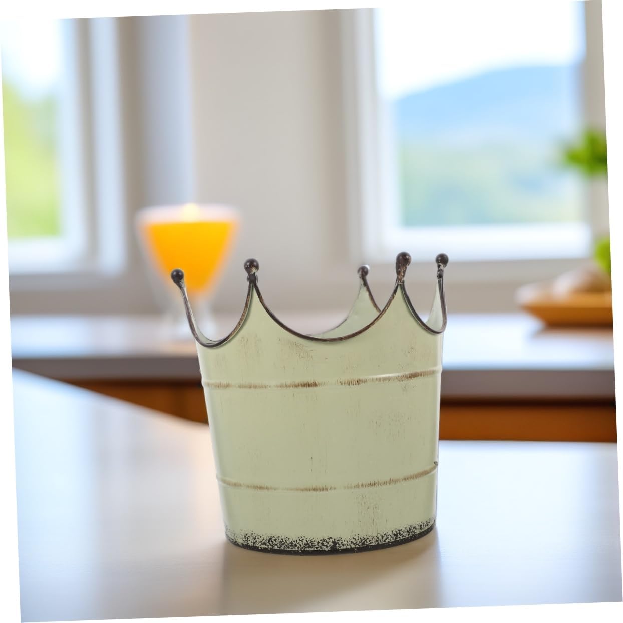 Retro Iron Flower Vase for Home Office Decor
