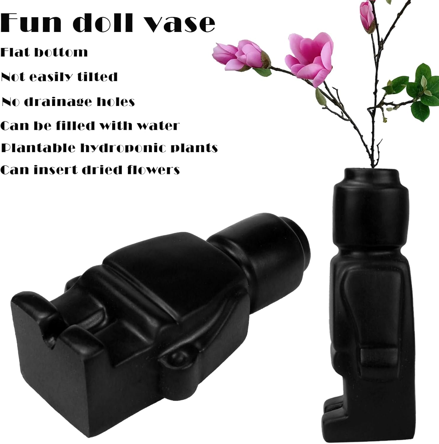 Cool Building Figures Vase for Flowers Black