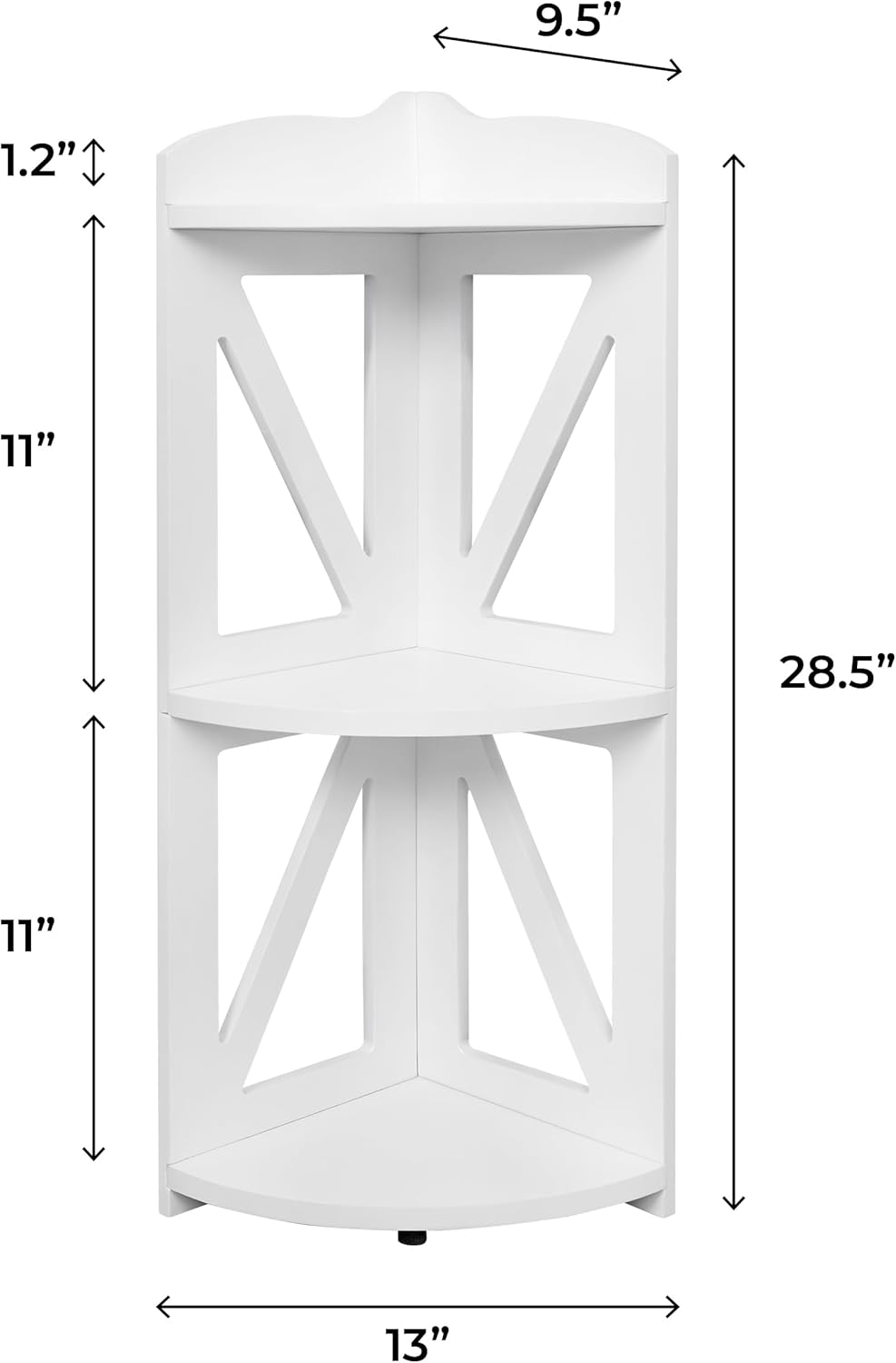 Corner Shelf Stand 3 Tier Natural Wood Bookshelf