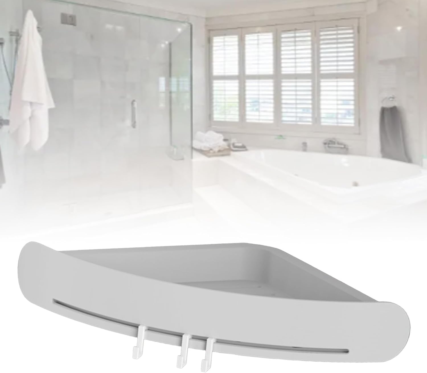Corner Wall Shower Shelf Space-Saving Bathroom Storage Shelf