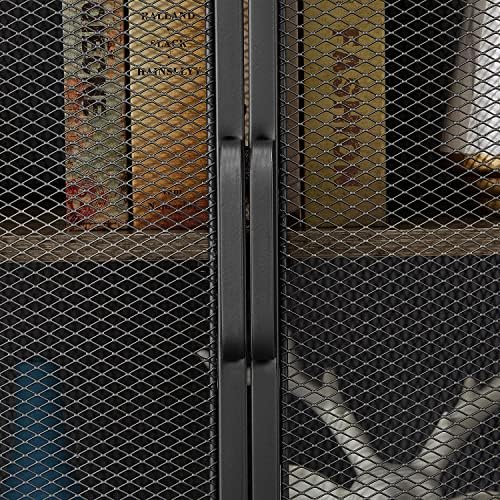 VECELO Corner Cabinet Table with 3-Tier Shelf Grey
