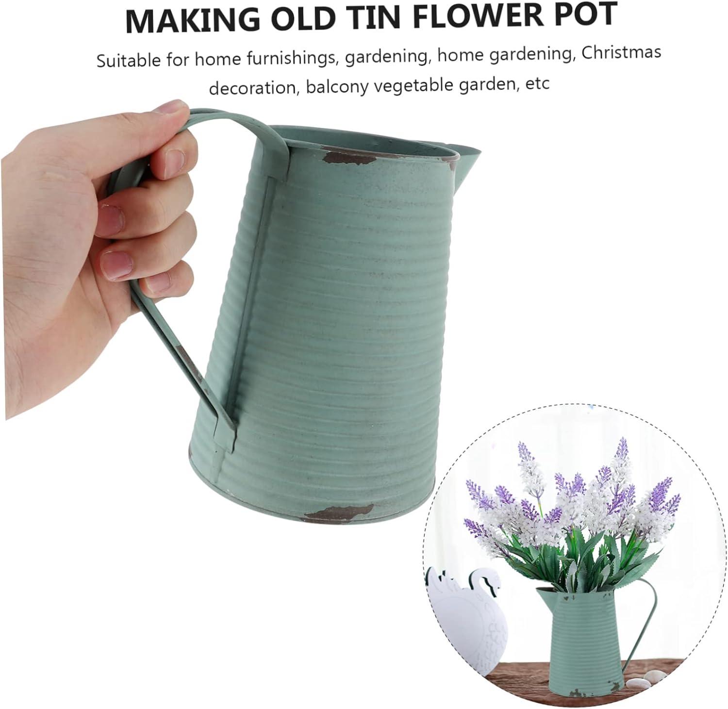 Retro Iron Flower Pot Home Decor Vase