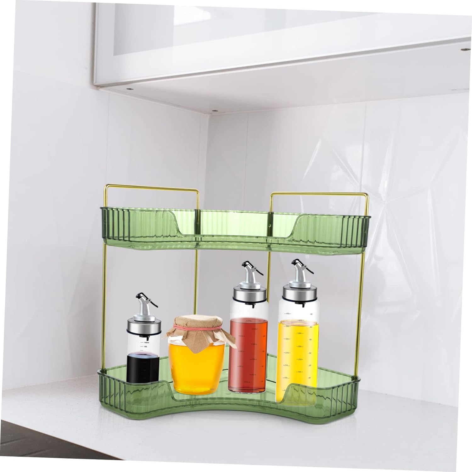 Happyyami Triangle Corner Shelf Storage Organizer Space-Saver