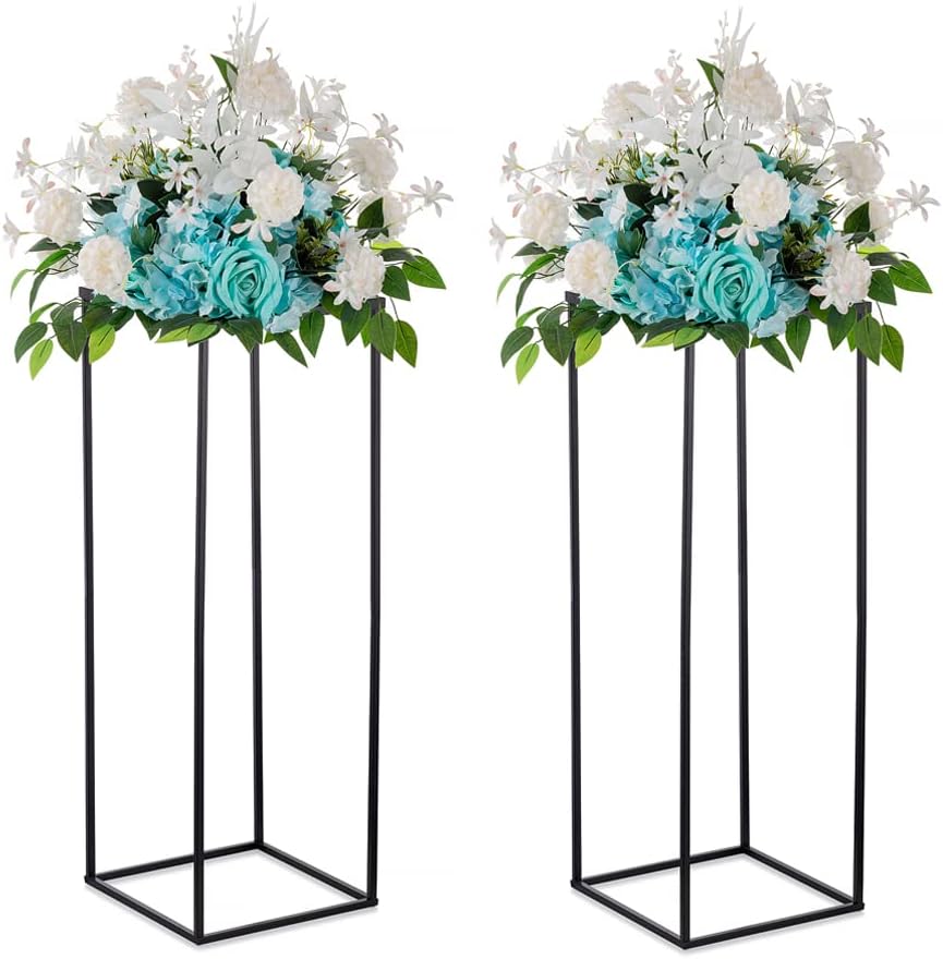 Inweder Black Plant Stand for Wedding Centerpieces 2 PCS