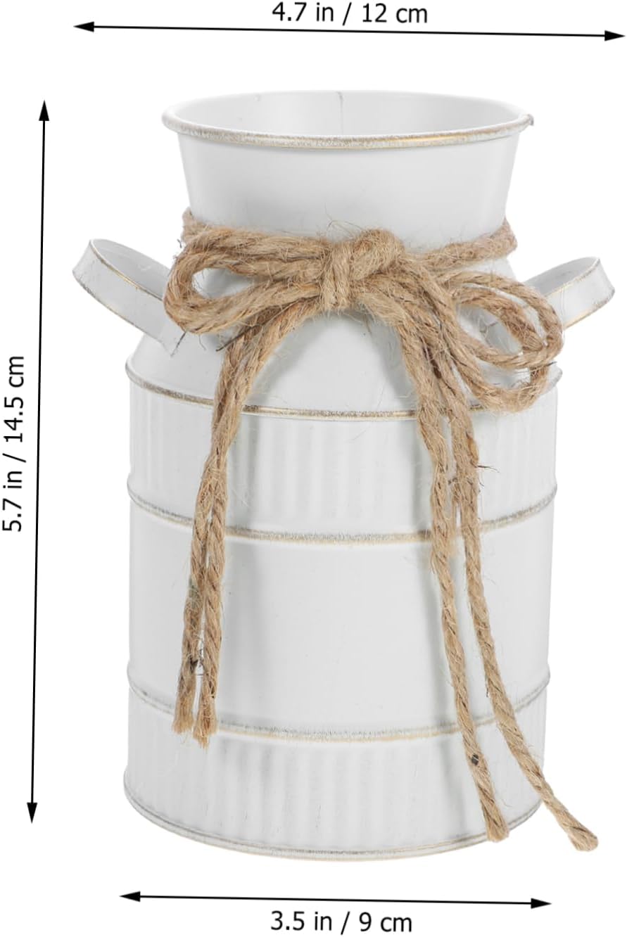 PRETYZOOM Vintage Iron Flower Vase with Handle