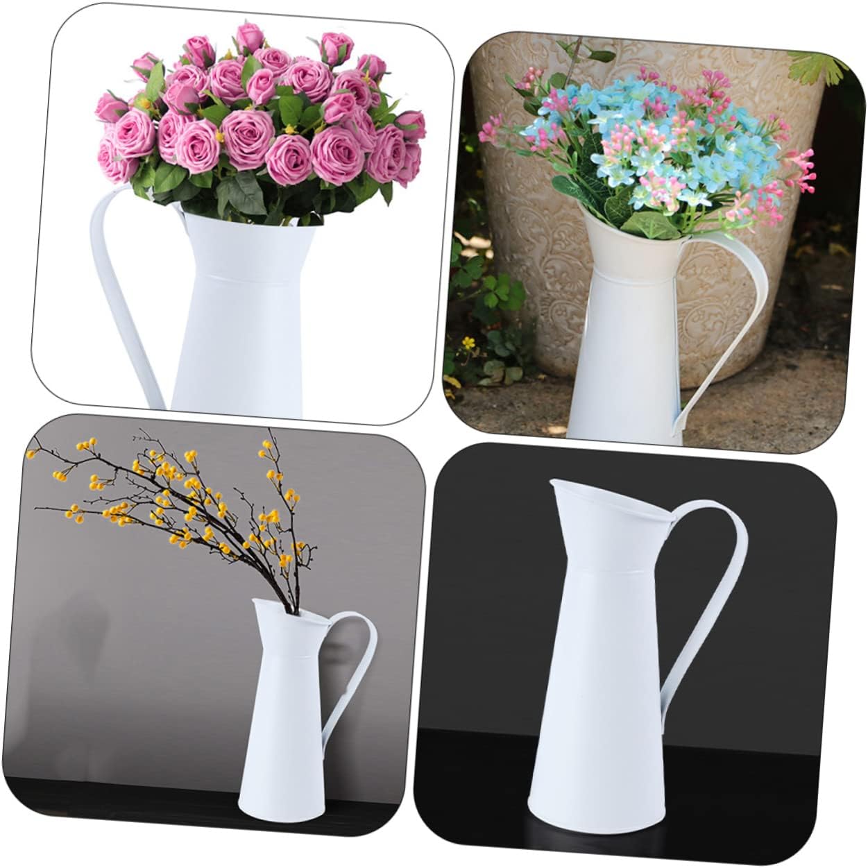 2pcs Simple Iron Vase for Modern Flower Arrangement