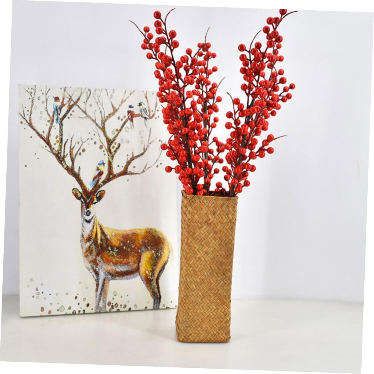 Zerodeko Rustic Woven Flower Vase Set of 2