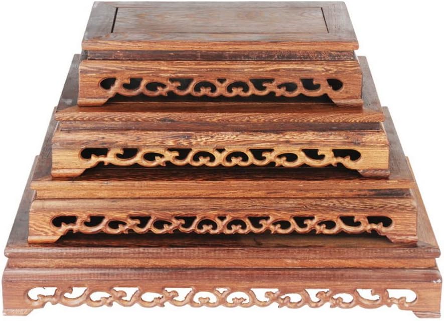 Oriental Style Rosewood Carved Base Vase Display Stand