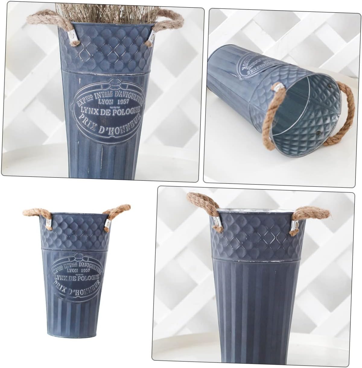 POPETPOP Rustic Flower Vase with Handles for Home Decor