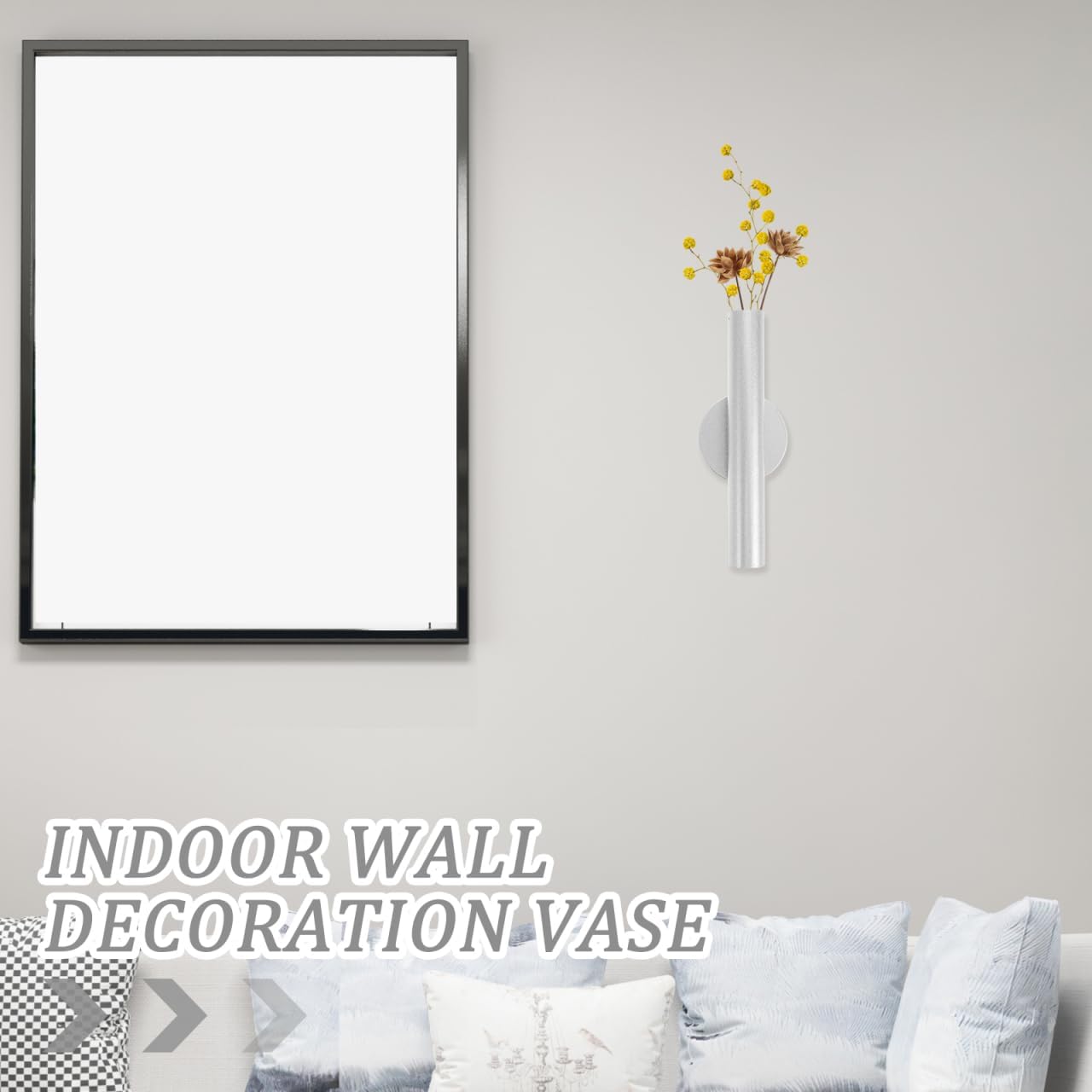 PRETYZOOM Wall Mounted Flower Vase Metal Holder for Decor