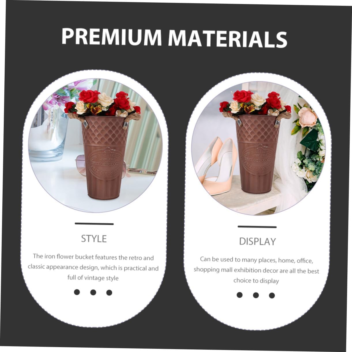 SUPVOX Retro Flower Vase Metal Pitcher for Decor