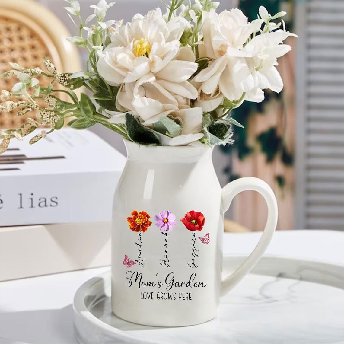 Ceramic Flower Vase Moms Garden Meaningful Gift