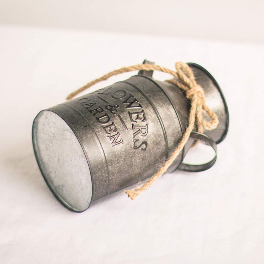 Happyyami Rustic Iron Jug Vase for Home Decor