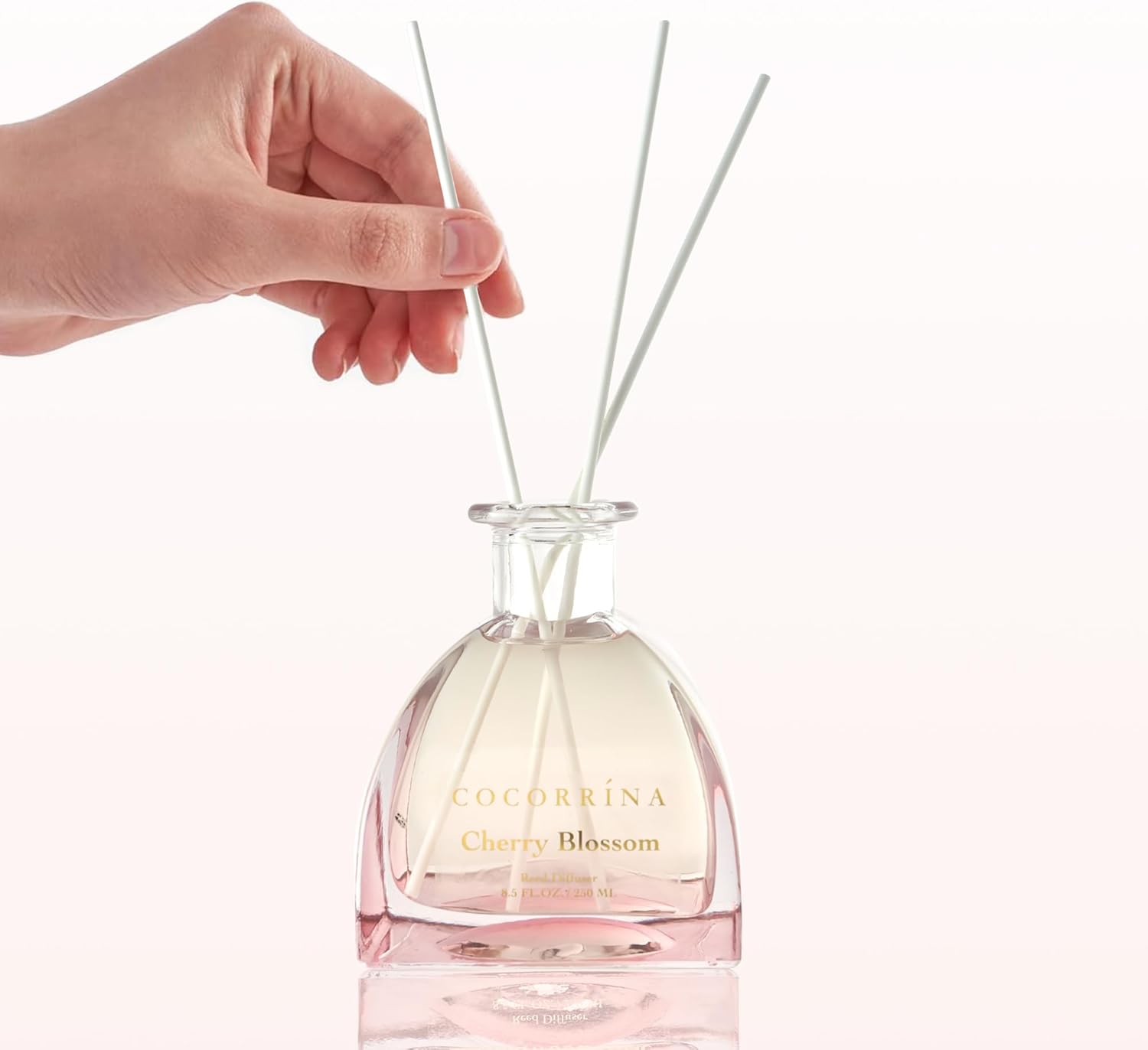 COCORRINA Cherry Blossom Reed Diffuser Set 85 Oz 8 Sticks