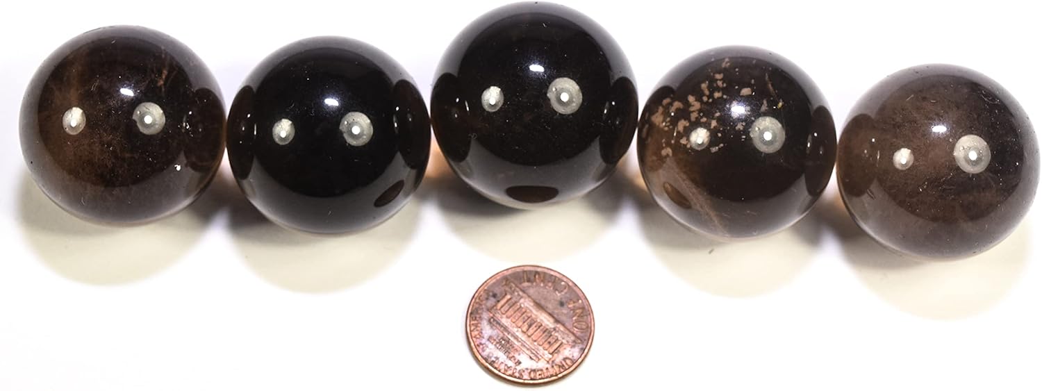 HQRP 30mm Dark Smoky Quartz Sphere Collectible