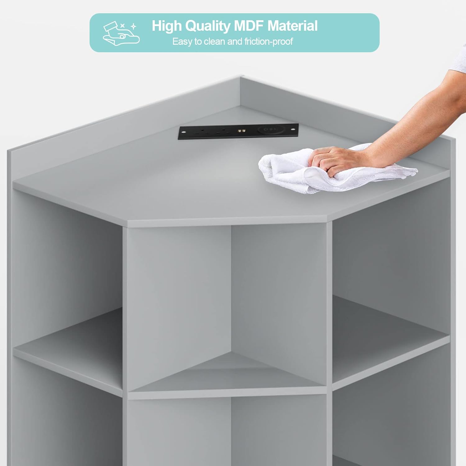 HedoAjim Corner Cabinet with USB and Outlets