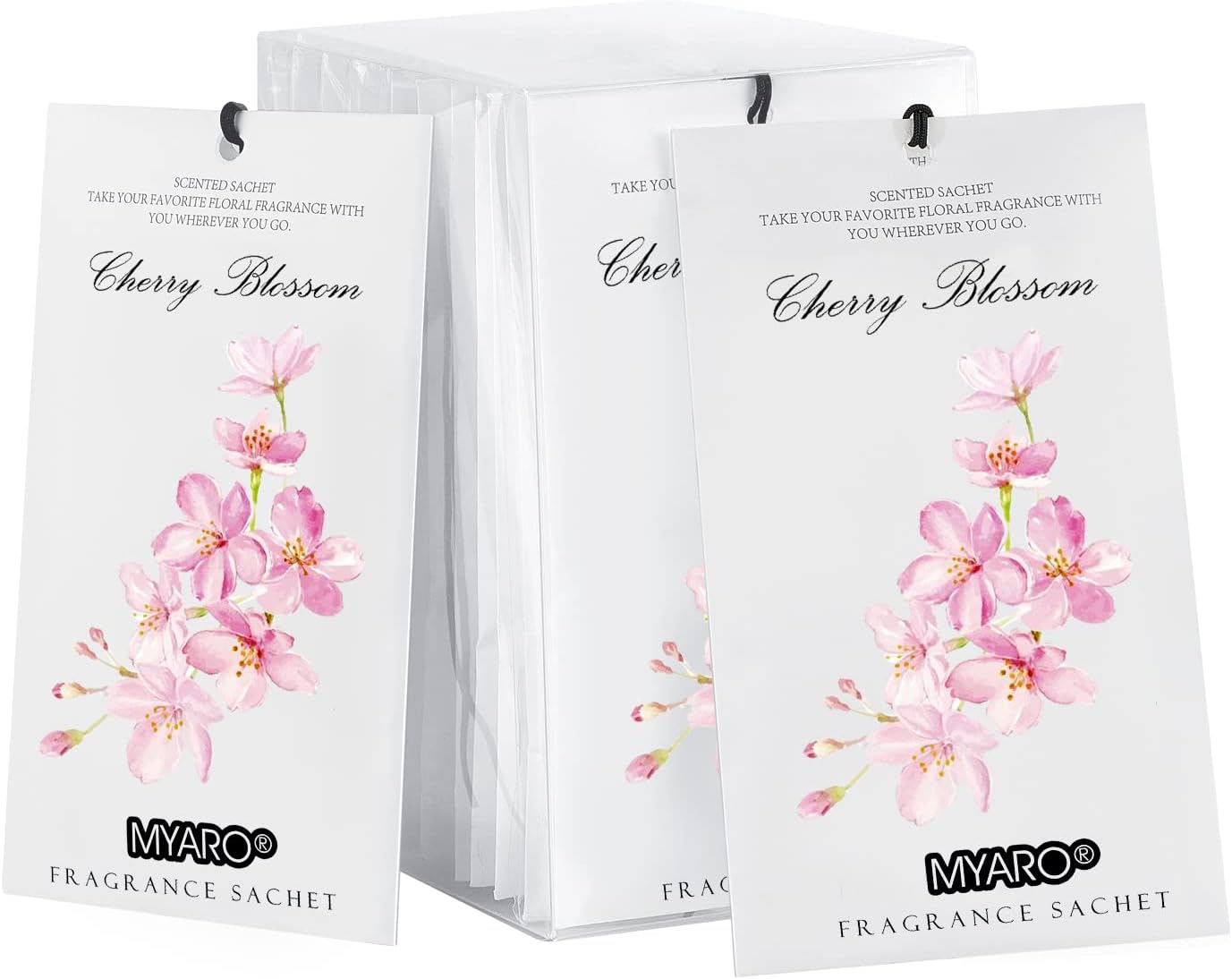 MYARO 12 Pack Cherry Blossom Scented Sachets for Drawer and Closet