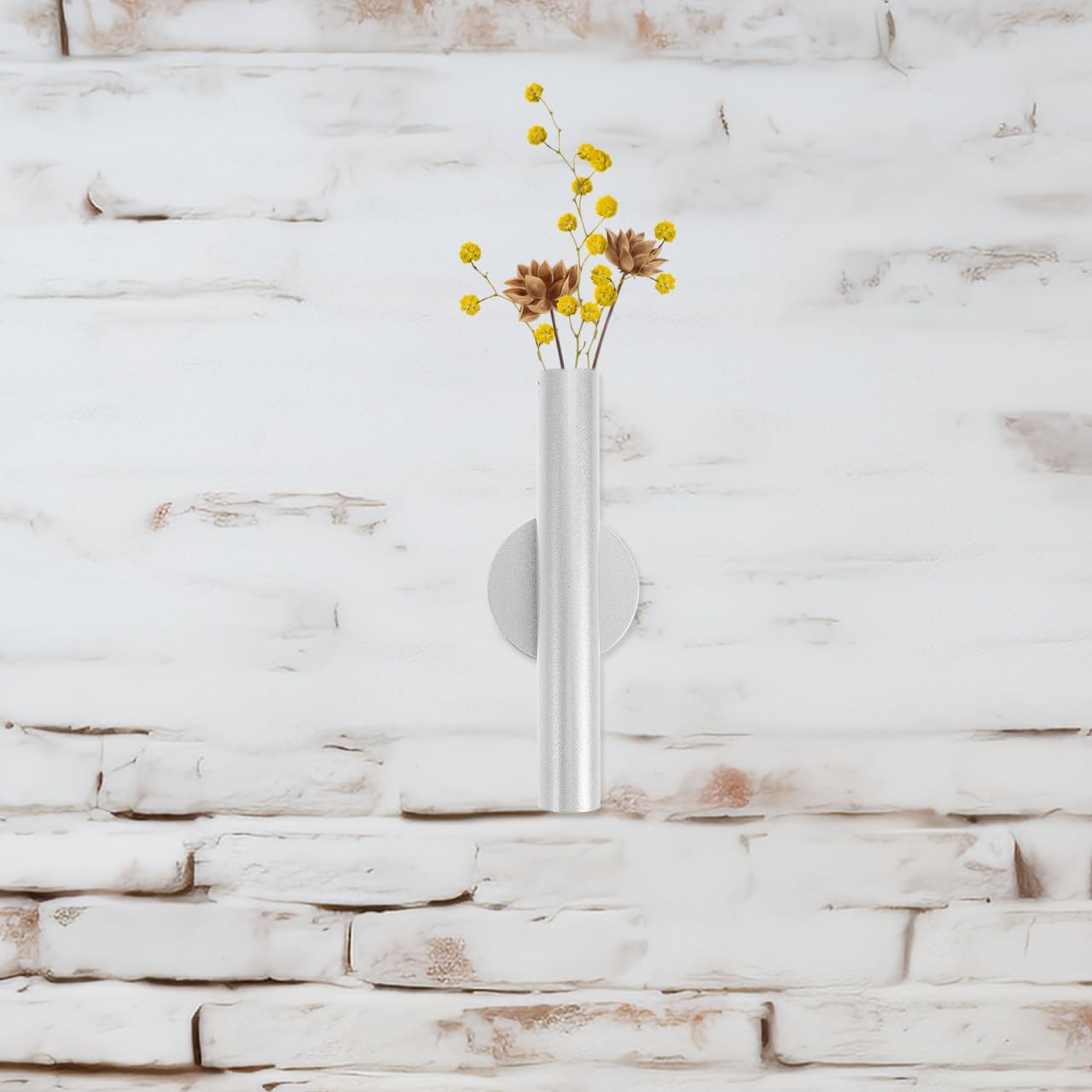 PRETYZOOM Wall Mounted Flower Vase Metal Holder for Decor