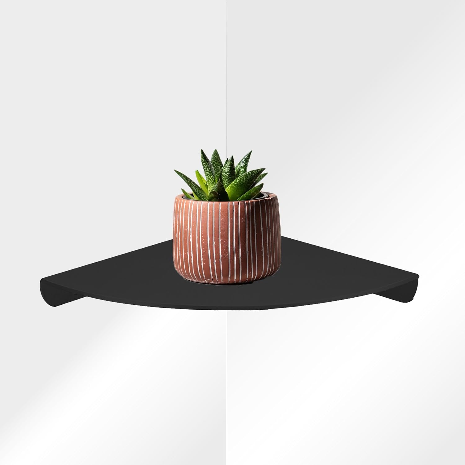 Small Wall Mounted Floating Corner Shelves Metal Black 7 Inch