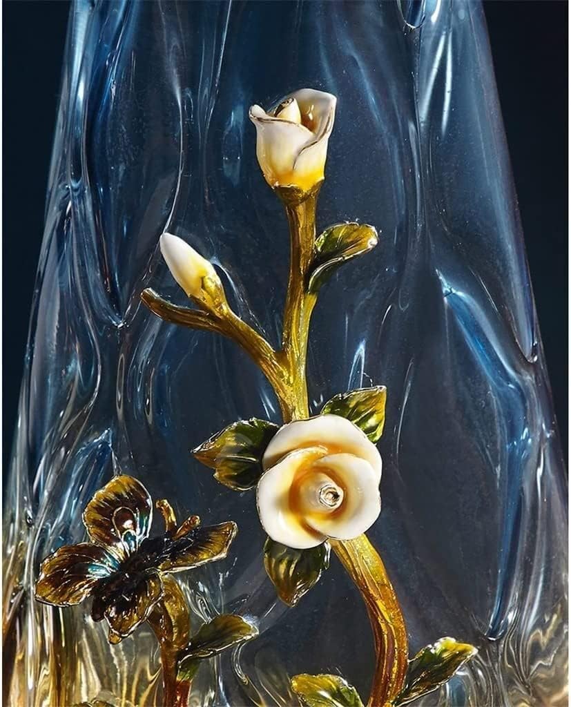 Modern Cream Enamel Glass Artificial Flower Vase