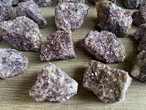 GAF TREASURES 3 Pcs Natural Lepidolite Crystals