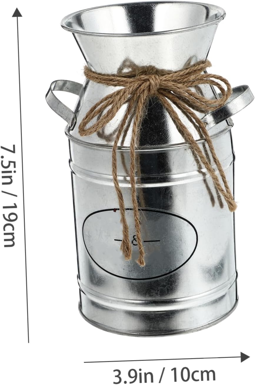 Vintage Rustic Metal Vase with Rope Design
