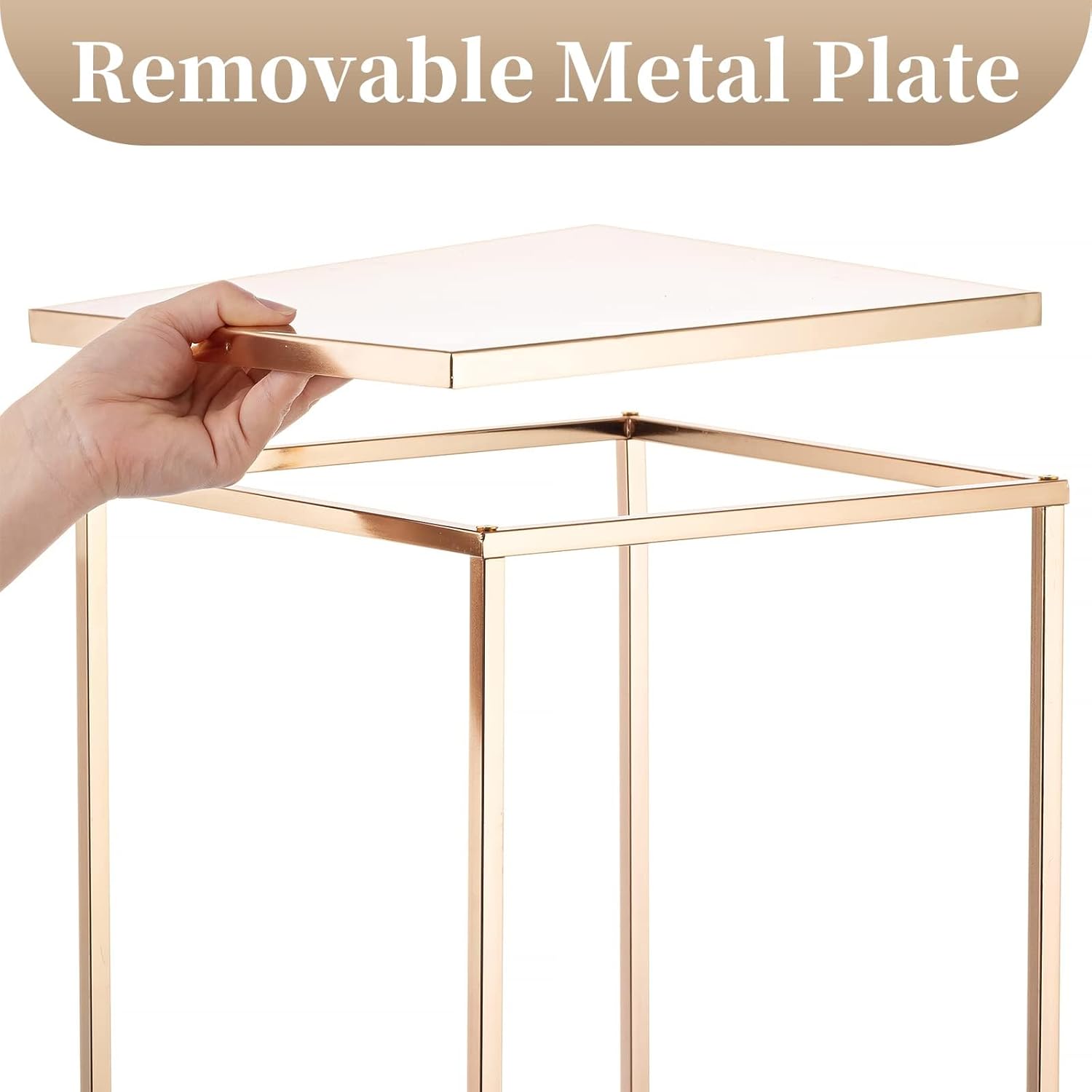 Modern Geometric Gold Wedding Centerpiece Vase 236in Metal Stand