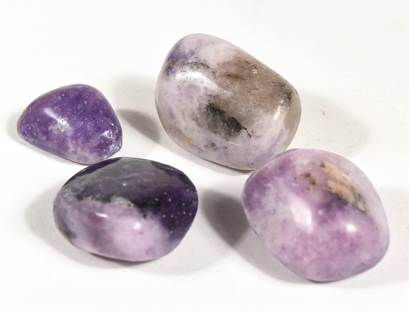 HQRP 5PCS Medium Purple Lepidolite Pebbles Natural Tumbled Stones