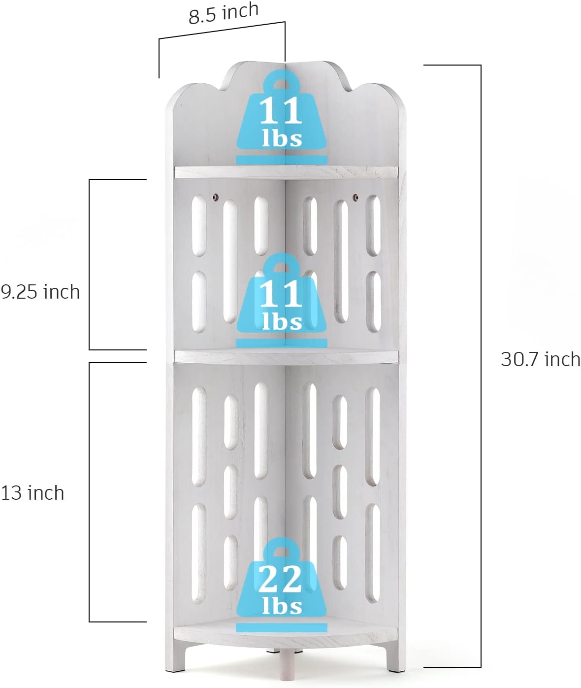 Meangood 3 Tier Bathroom Corner Shelf Stand