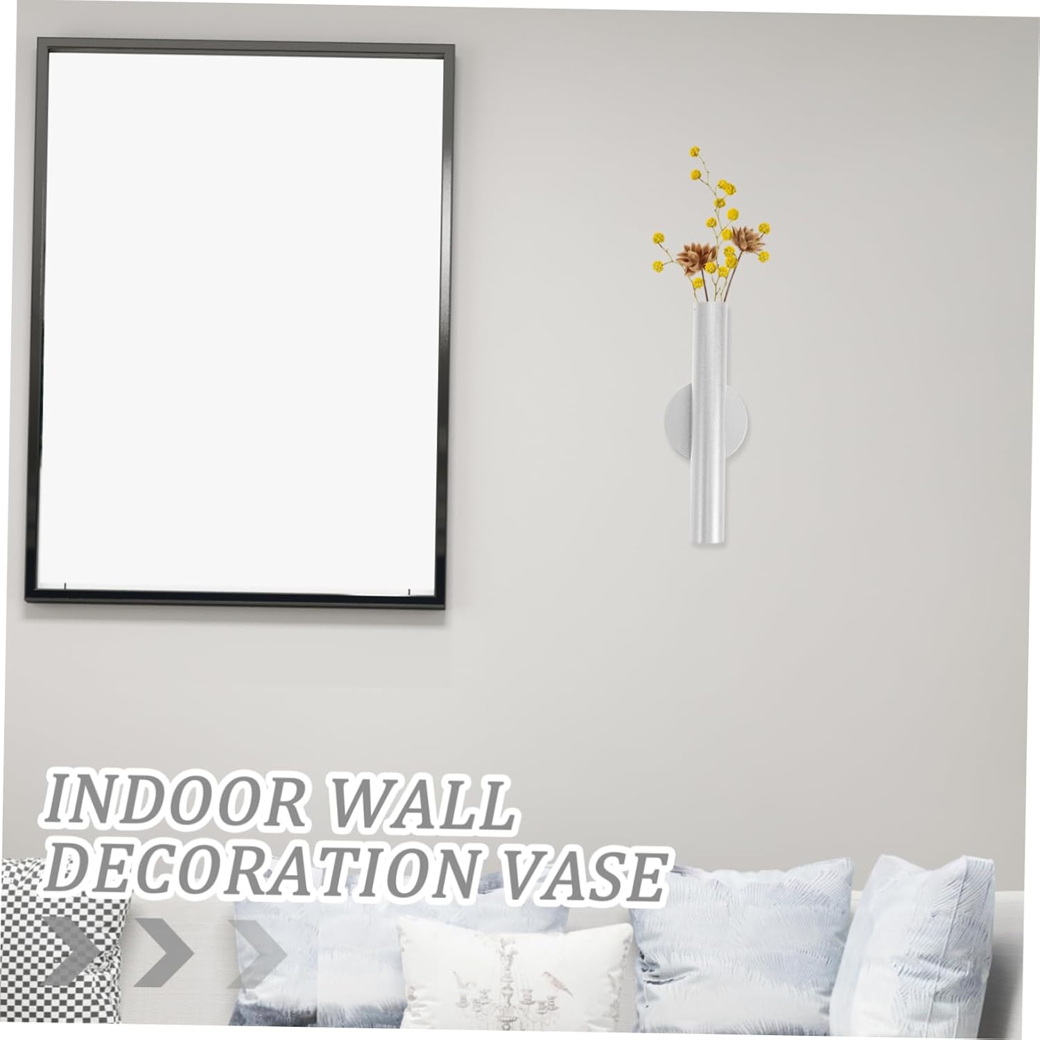 Cabilock Metal Wall Vase for Dried Bouquets and Faux Flowers