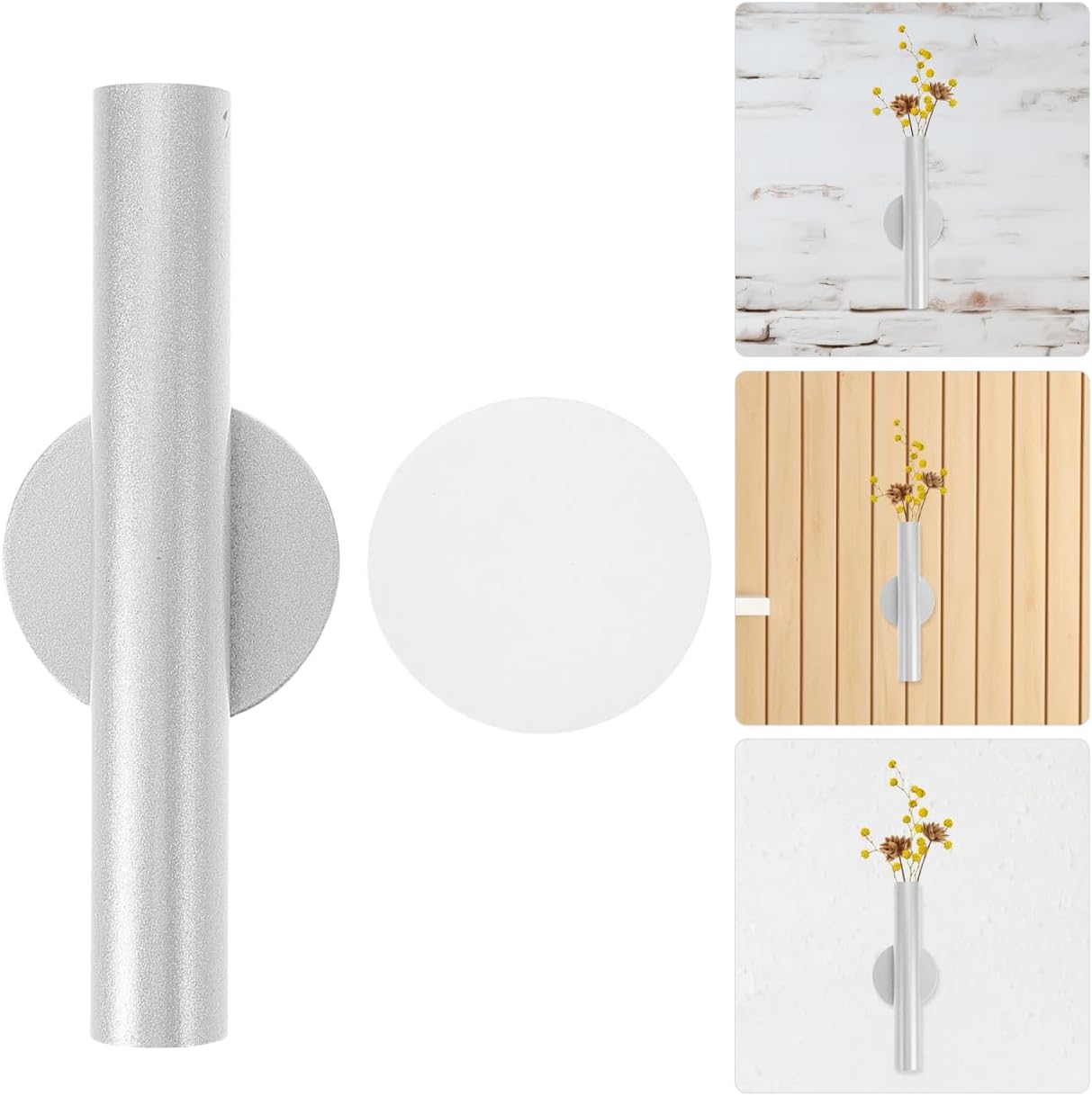 PRETYZOOM Wall Mounted Flower Vase Metal Holder for Decor