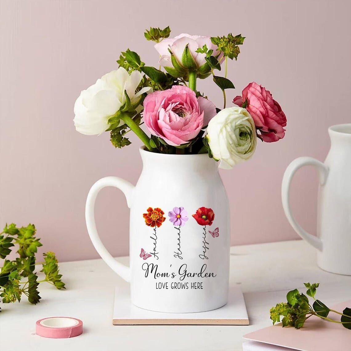 Ceramic Flower Vase Moms Garden Meaningful Gift