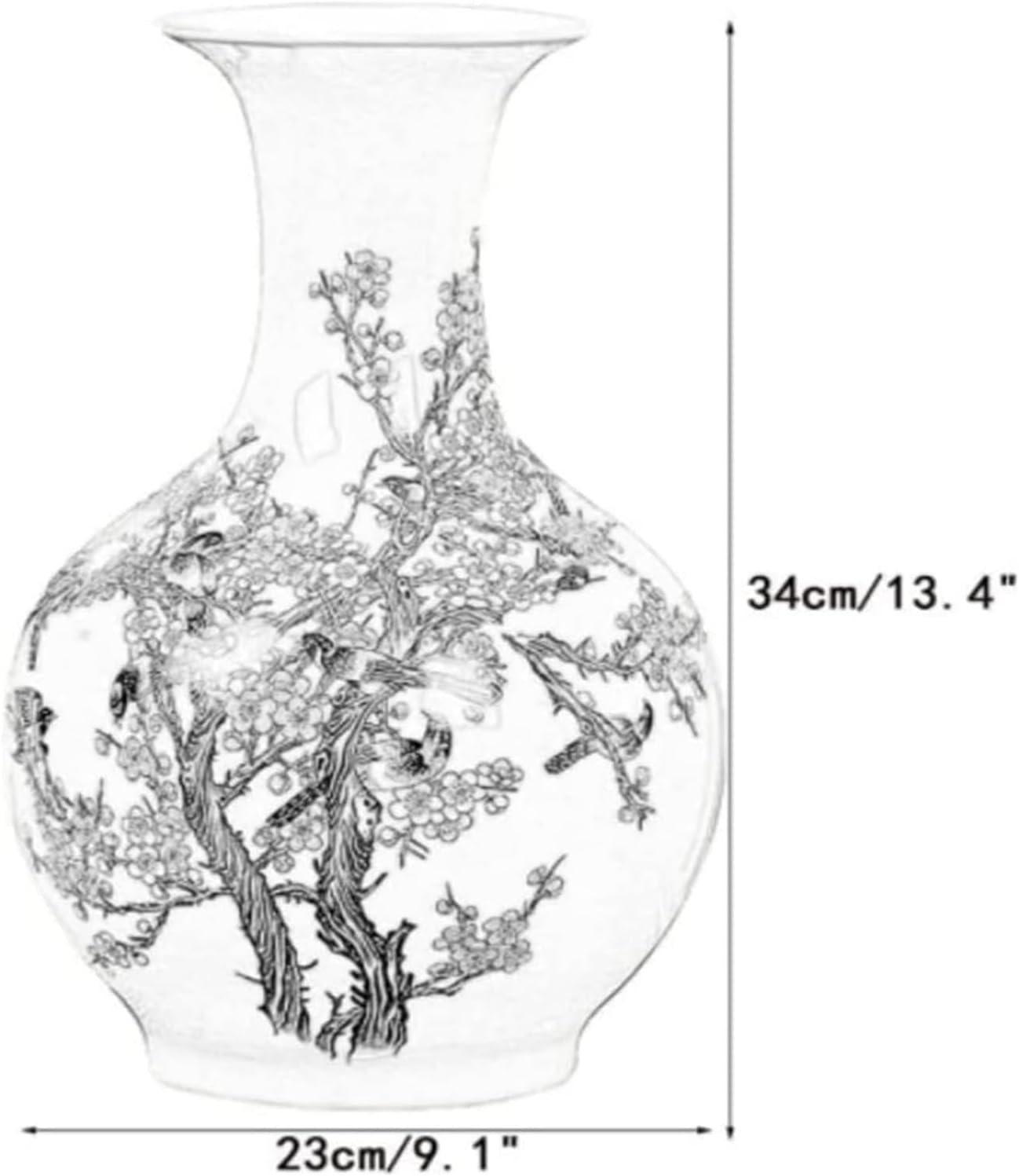 Traditional Chinese Ceramic Vase for Home Decor