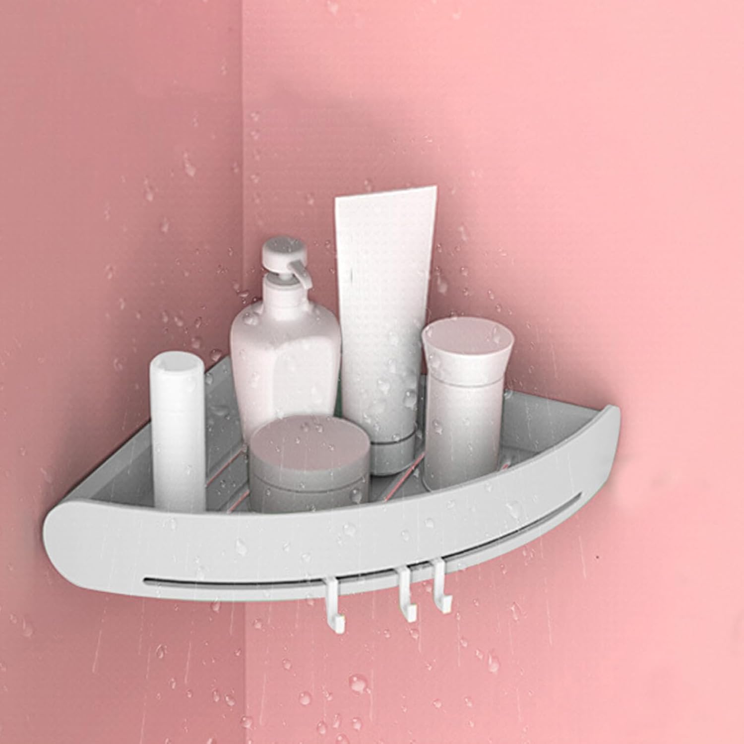Corner Wall Shower Shelf Space-Saving Bathroom Storage Shelf