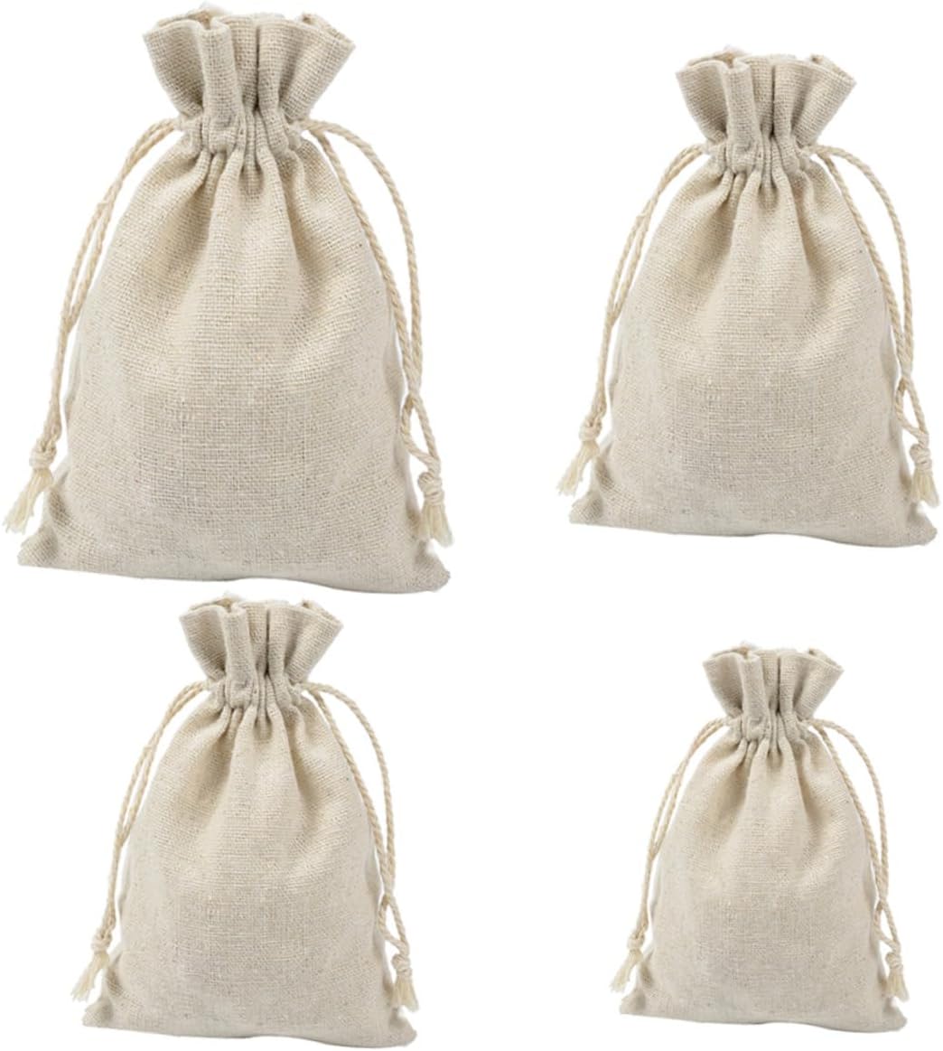 4pcs Cotton Drawstring Lavender Sachets Bags for Storage Tea Travel