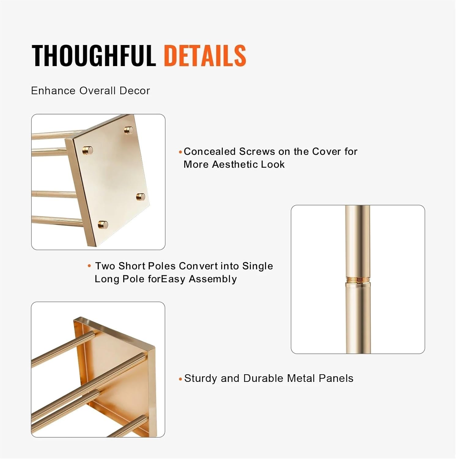 Gold Metal Column Wedding Flower Stand 80cm 2pcs