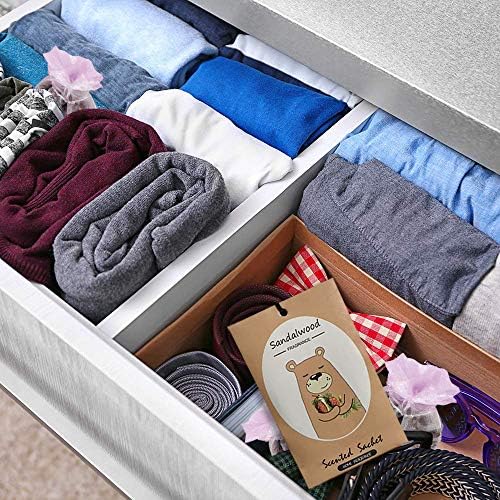 14 Pack Sandalwood Scented Sachets for Drawer and Closet